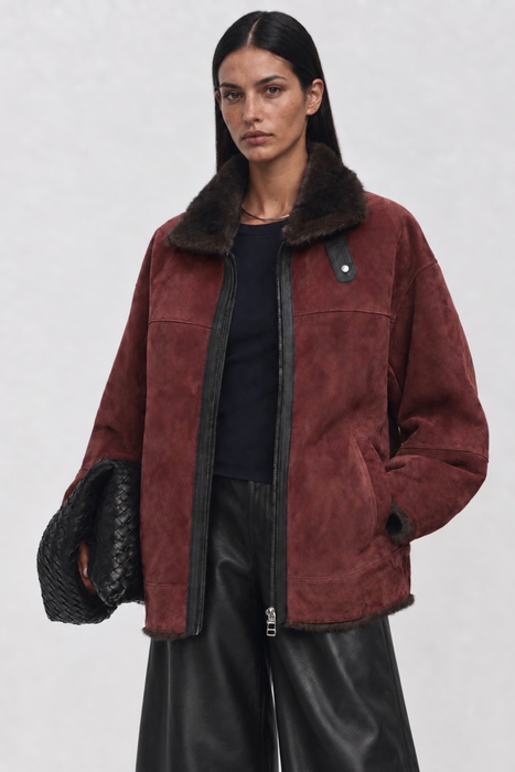 Sienna Suede Aviator Jacket